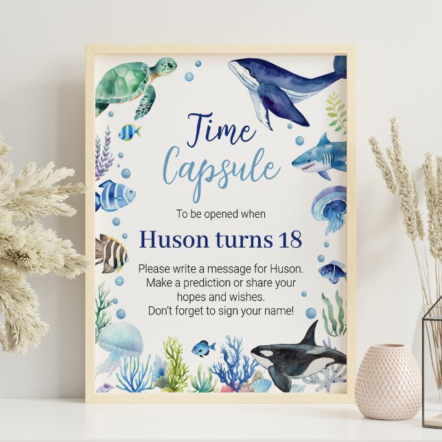 Ocean Animal Turtle Birthday Time Capsule Poster (Creator Uploaded)