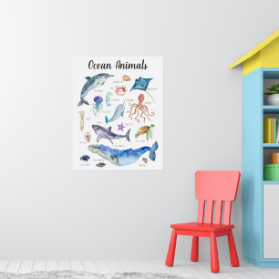 Ocean Animals   Education Learning Classroom Poster