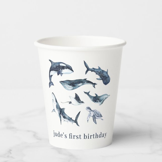 Ocean Animals Favour Bag Paper Cups (Front)