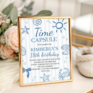 Ocean Animals Time Capsule Table Sign