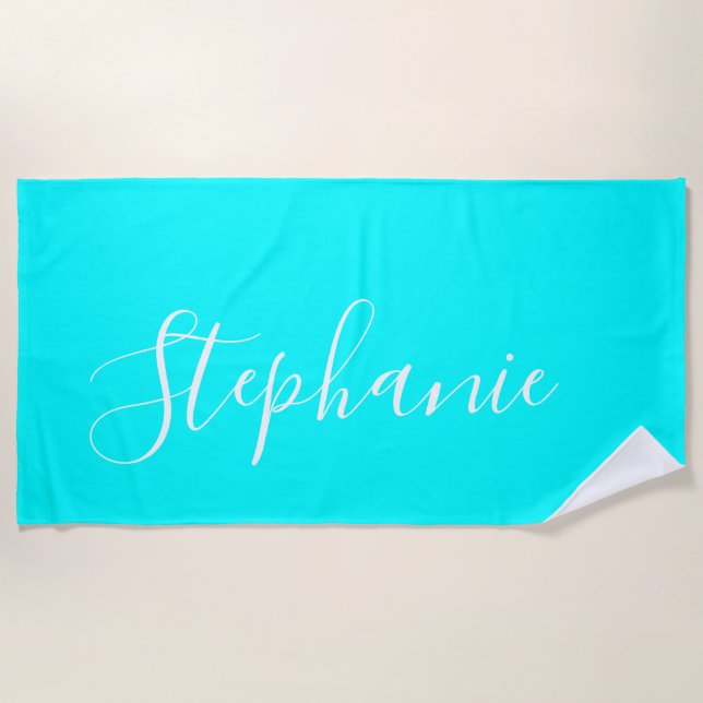 Ocean Aqua monogram yoga serviette de bain (Devant)