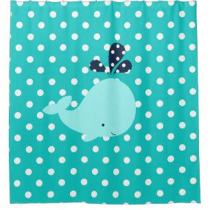 Ocean Aqua Whale on Turquoise Polka Dots