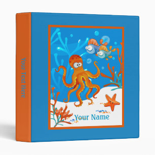 Ocean Aquatic Cute Octopus Starfish Classeur perso