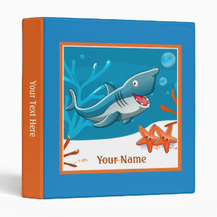 Ocean Aquatic Cute Shark Starfish Custom Binder