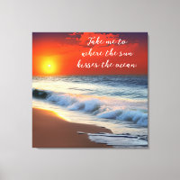 Ocean Art and Quote | Sunset on the Sandy Beac