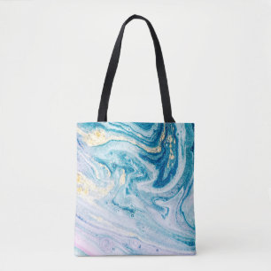Ocean Art: Marble Agate Swirls. Tote Bag