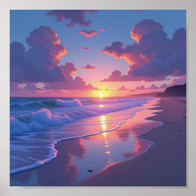 Ocean at Dusk Poster (Front)
