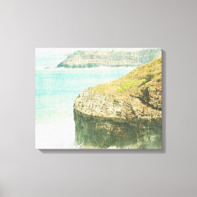 Ocean at Kilauea in Kauai Canvas Print (Front)