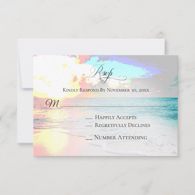 *~* Océan Atlantique marin - Mariage plage RSVP (Devant)