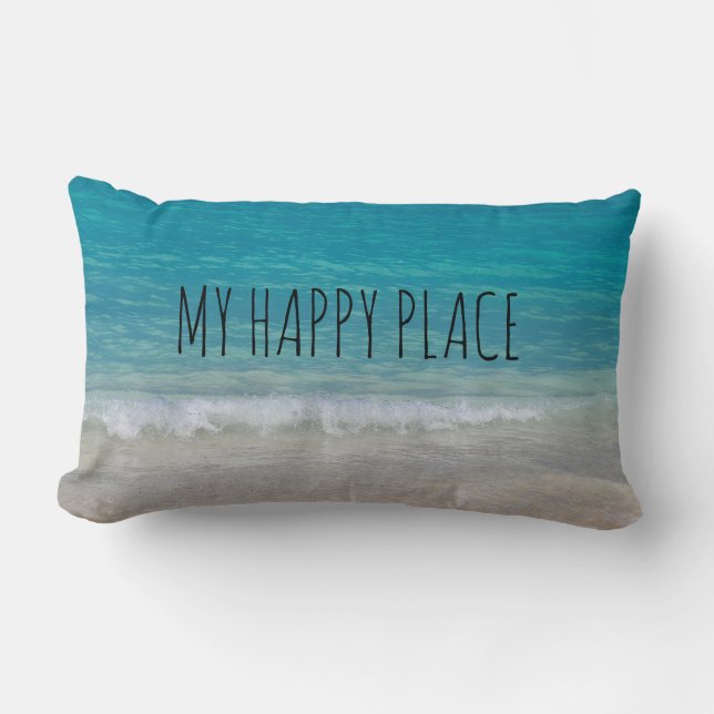 ocean Bahama beach with turquoise water Lumbar Pillow (Front)
