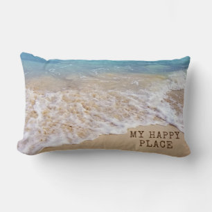 ocean Bahama beach with turquoise water Lumbar Pillow