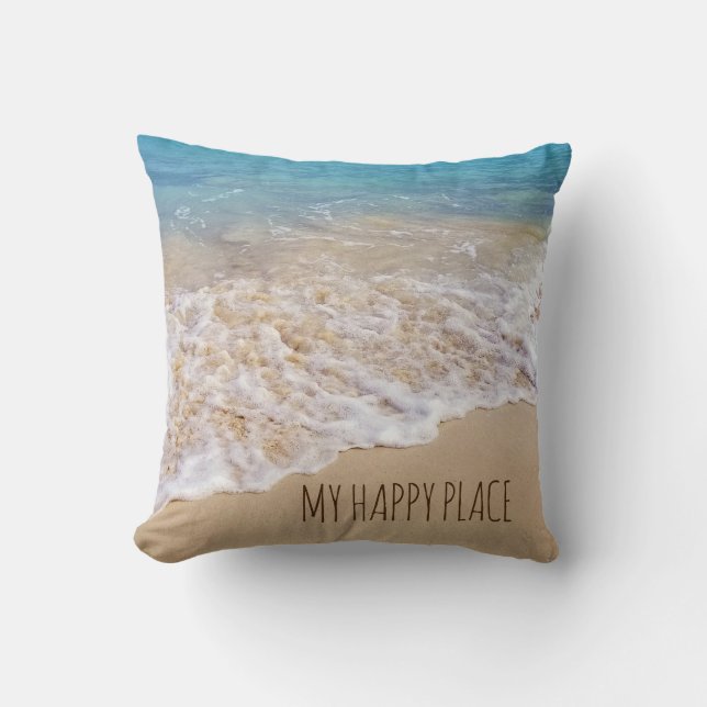 ocean Bahama beach with turquoise water Throw Pillow (Front)