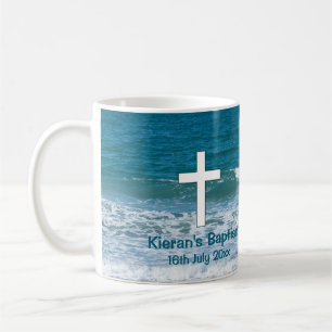 Ocean Baptism Keepsake Frosted Glass Coffee Mug
