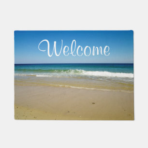 Ocean beach and waves doormat