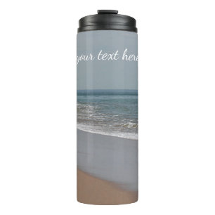 Ocean beach and waves thermal tumbler