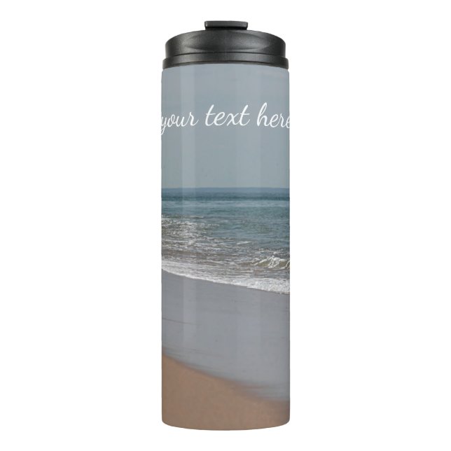 Ocean beach and waves thermal tumbler (Front)