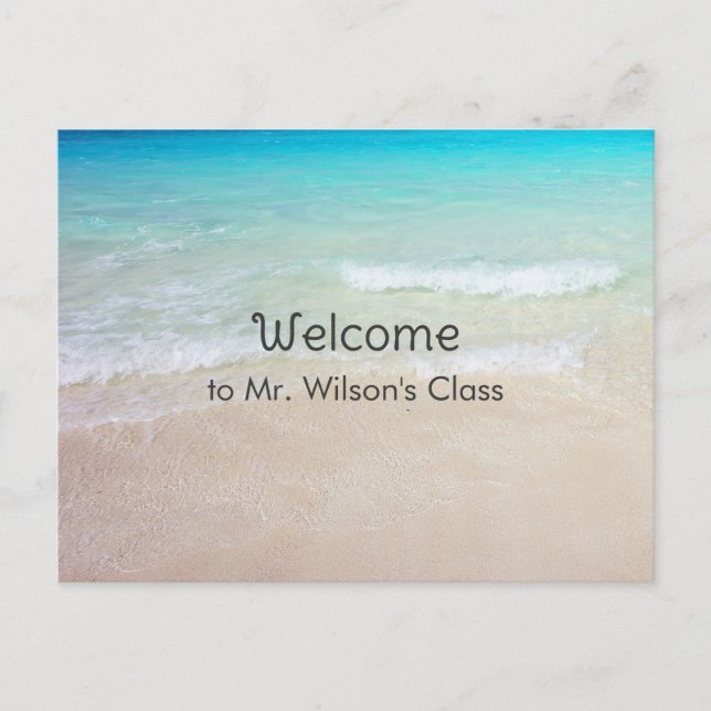 Ocean Beach Bienvenue Retour à l'école Cartes post (Devant)