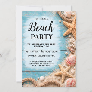 Ocean Beach Birthday Invitation