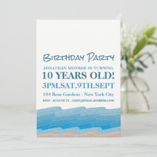 Ocean Beach Birthday Party Invitation