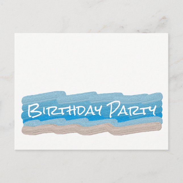 Ocean Beach Birthday Party Invitation Postcard (Front)