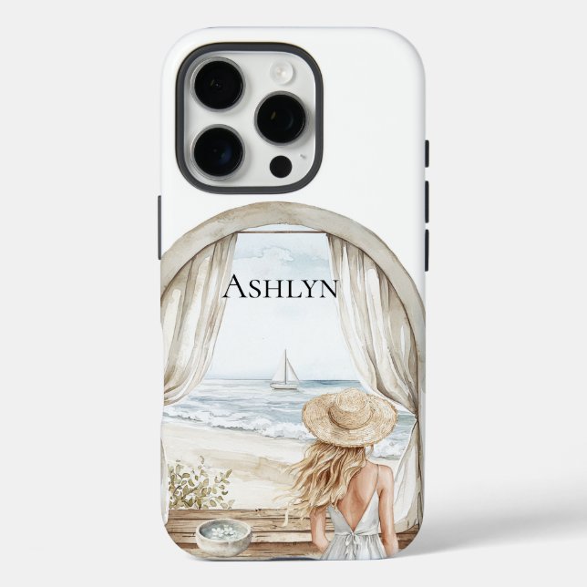 Ocean Beach Blonde Woman  Case-Mate iPhone Case (Back)