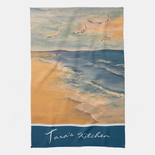 Ocean Beach Breeze Kitchen Towels (Vertical)