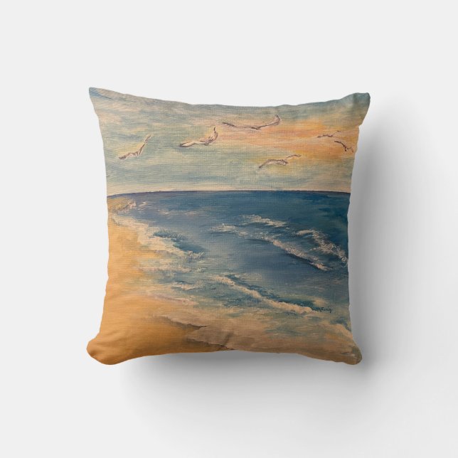 Ocean Beach Breeze Throw pillow (Front)