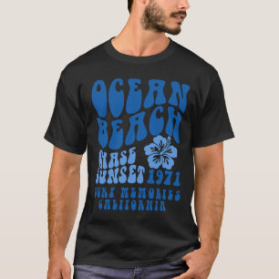 Ocean Beach Chase Sunset 1971 Suft Memories Califo T-Shirt