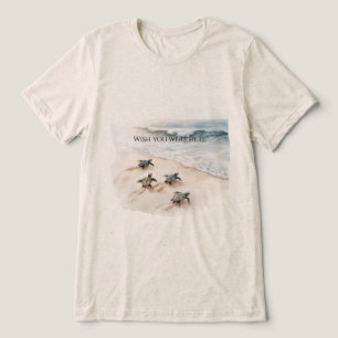 Ocean Beach Coast Sea Turtles Tri-Blend Shirt