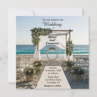Ocean Beach Coast Wedding Invitation