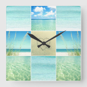 Ocean Beach Collage Wall Clock