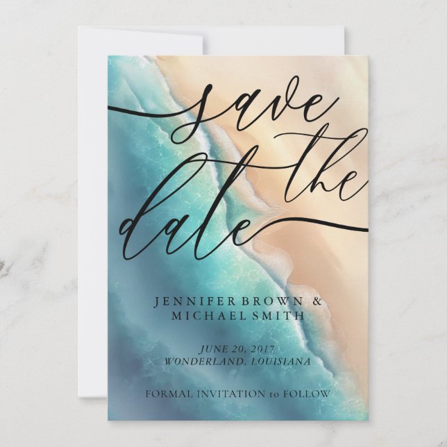 Ocean Beach Custom Signature Save The Date (Front)