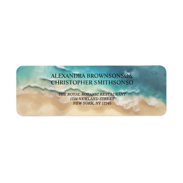 Ocean Beach Cute Signature Boho Newt Weds Mariage (Devant)
