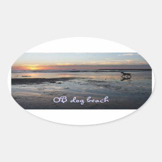 Ocean Beach, dog beach Oval Sticker