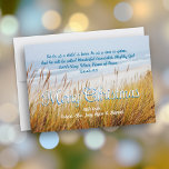 Ocean Beach Dunes Merry Christmas Christian Cards<br><div class="desc">Beach dunes Christmas card with scripture. Christian Christmas, flat cards with text to personalize with greeting, signature and scripture. Sample verse is from the book of Isaiah: For to us a child is born, to us a son is given, and he will be called Wonderful Counsellor, Mighty God, Everlasting Father,...</div>