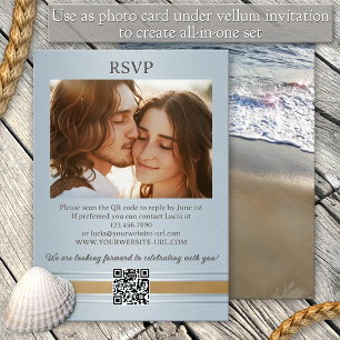 Ocean Beach Elegant All-in-One Wedding Invitation