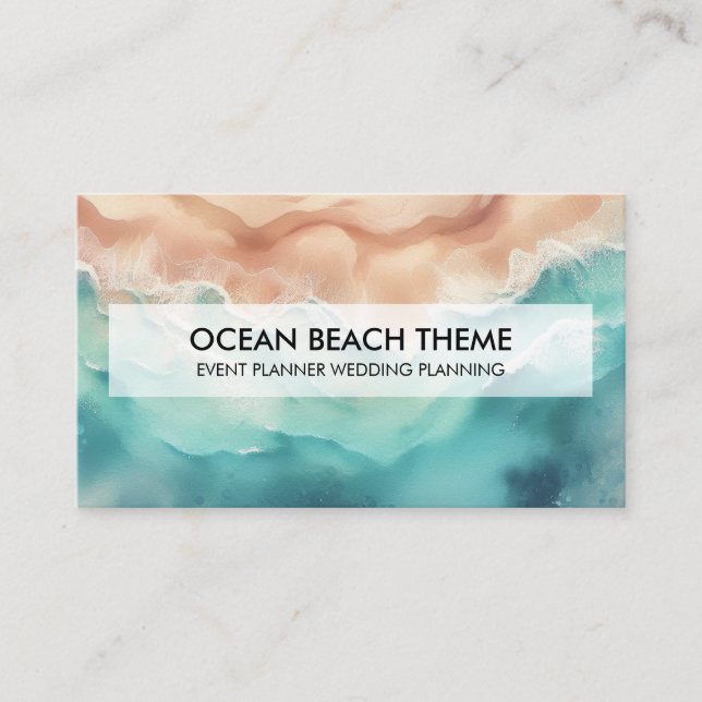 Ocean Beach Event Planning Party Business Card (Front)