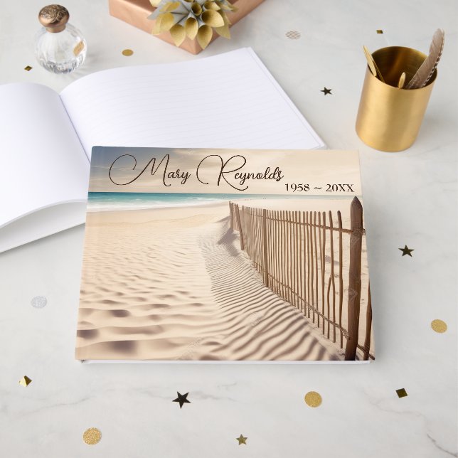 Ocean Beach Fence Memorial Service Guest Book (Front Open)