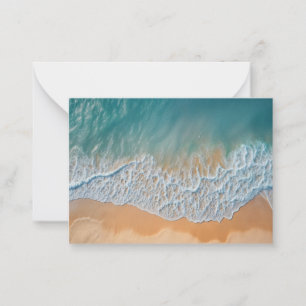 Ocean Beach From Above Turquoise Sea Waves Card