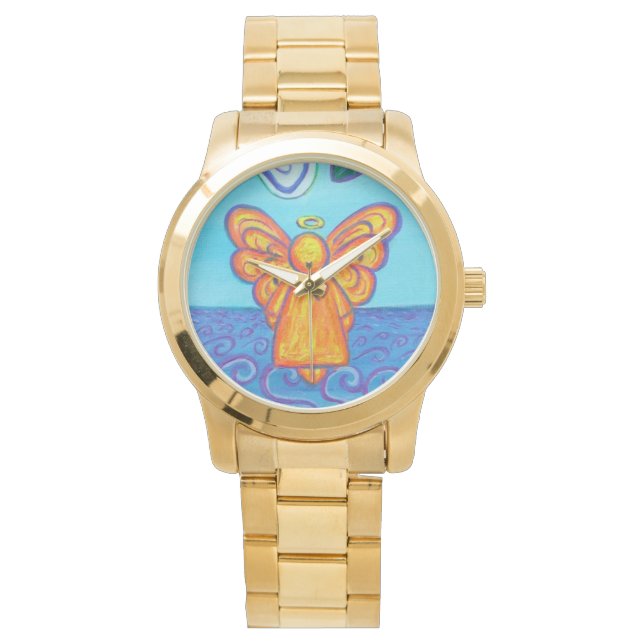 Ocean Beach Guardian Angel Custom Art Watch Design (Front)