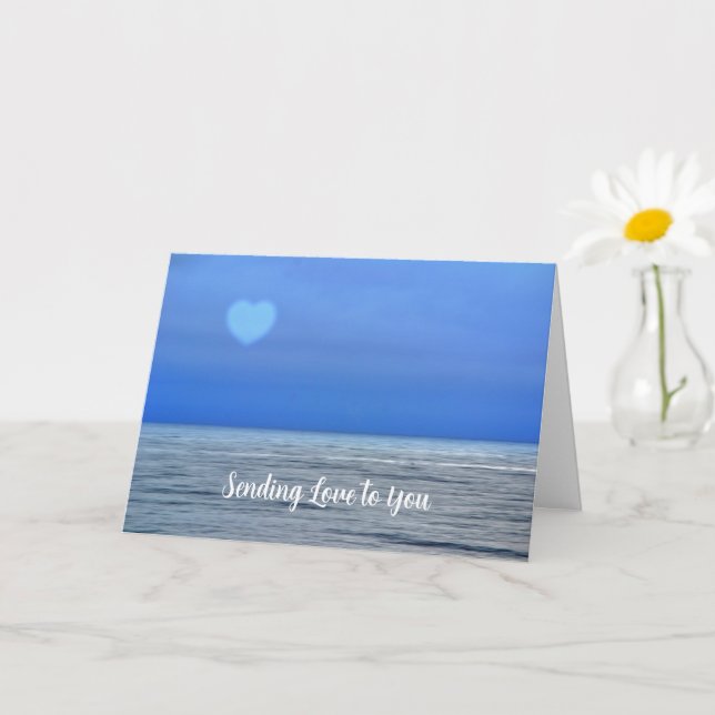 Ocean Beach Heart Sending Love Art Note Card (Small Plant)
