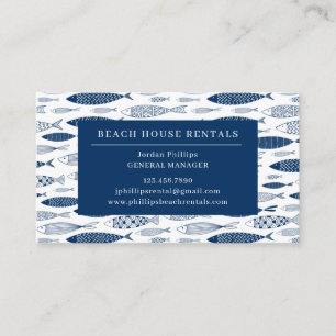 Ocean Beach Nautical Fish Pattern Business Card