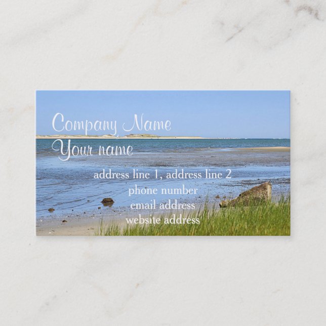 Ocean beach on Cape Cod bay Business Card (Front)