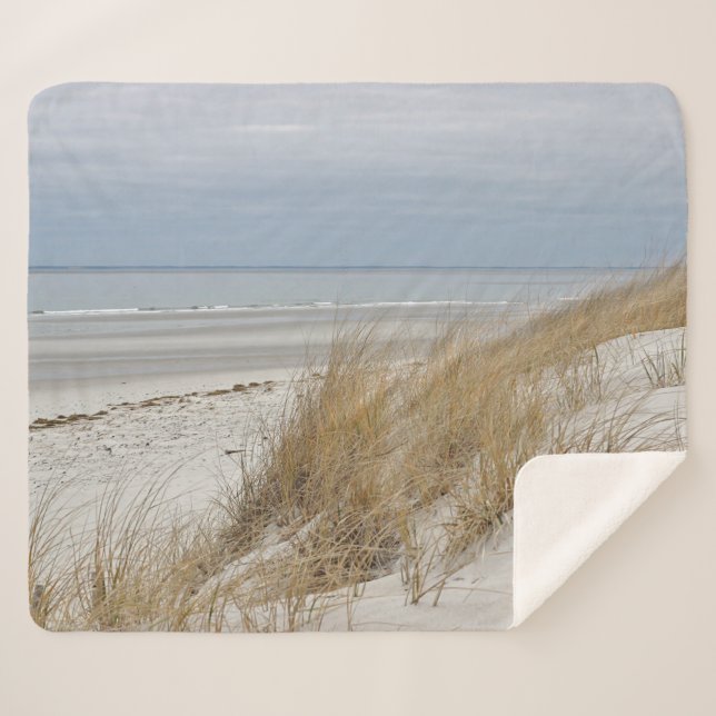 Ocean Beach on Cape Cod Sherpa Blanket (Front (Horizontal))