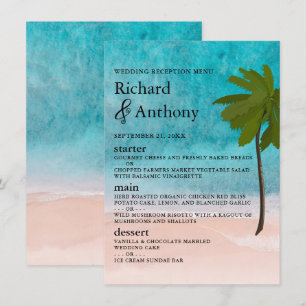 Ocean Beach Palm Tree Wedding Menu