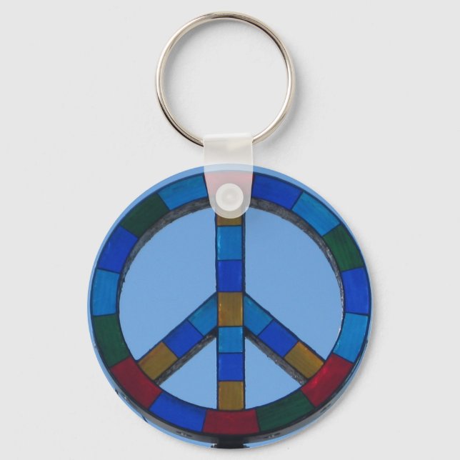 Ocean Beach Peace Sign Keychain (Front)