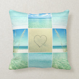 Ocean Beach Photo Collage Pillow