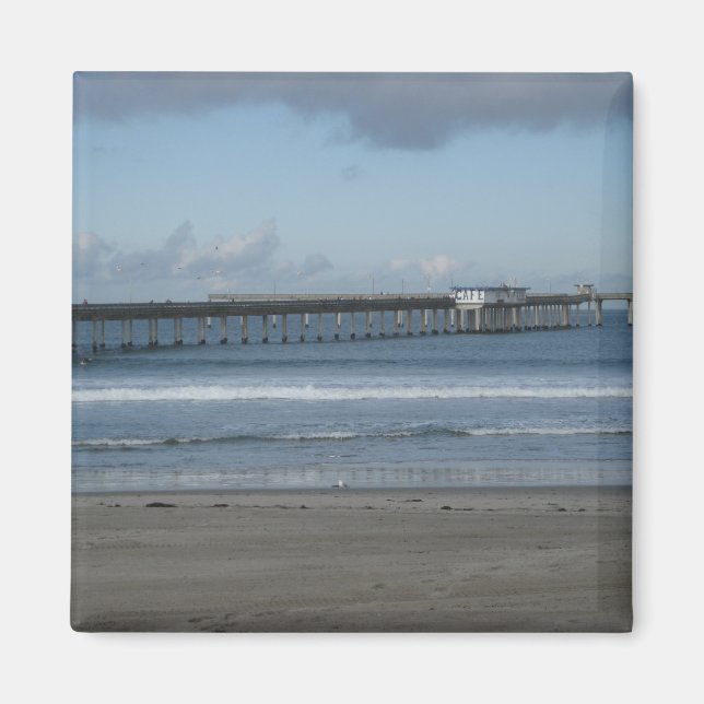 Ocean Beach Pier Winter Magnet (Front)