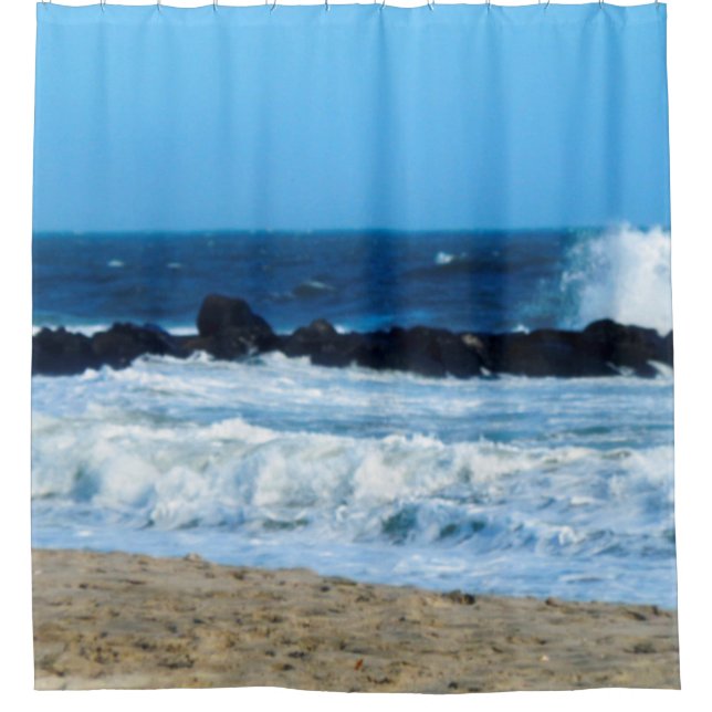 Ocean beach roches Cape May NJ photo douche rideau (Devant)