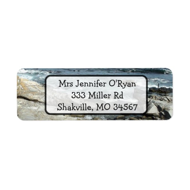 Ocean Beach Rocks  Return address Label (Front)